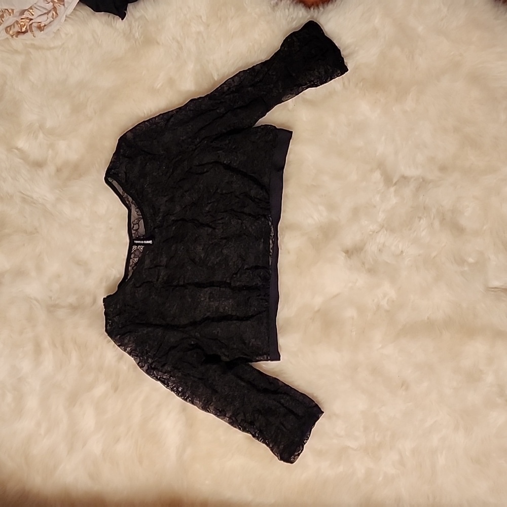 Torrid Black Lace Crop Top